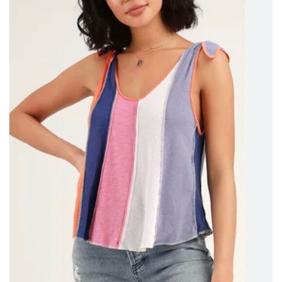 Free People Carousel Multi Stripe Swing Tank Top CS - Picture 6 of 6